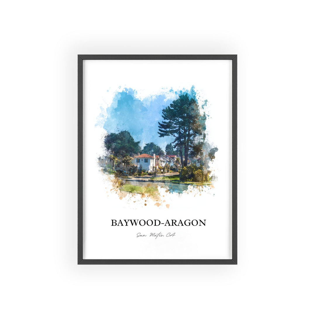 San Mateo, California – Watercolor Art Print