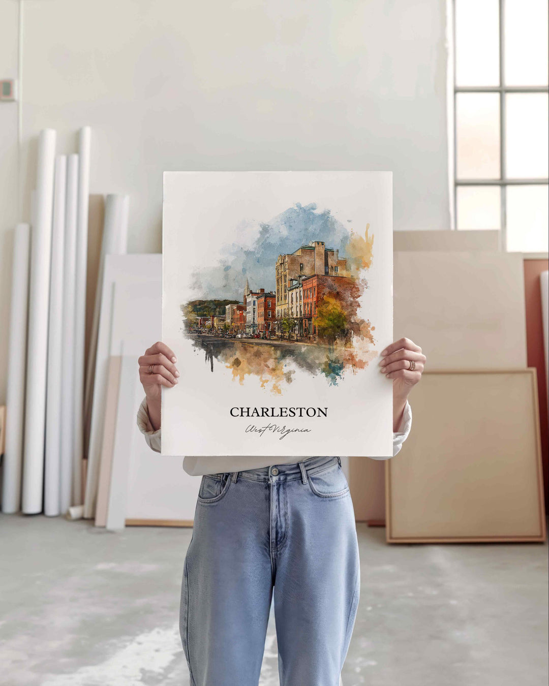 Charleston, West Virginia – Watercolor Art Print