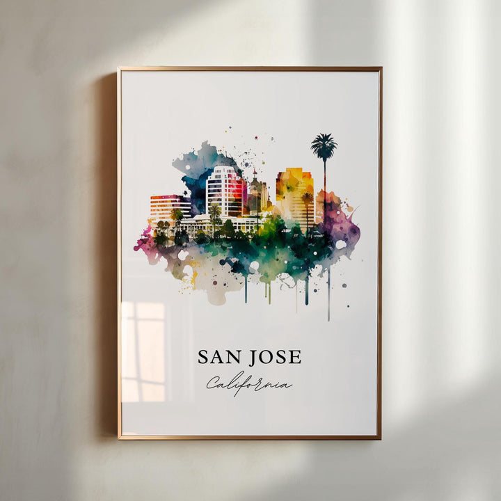 San Jose California wall art - California, San Jose poster, Silicon Valley gift, Birthday present, Custom Text, Personalised Gift