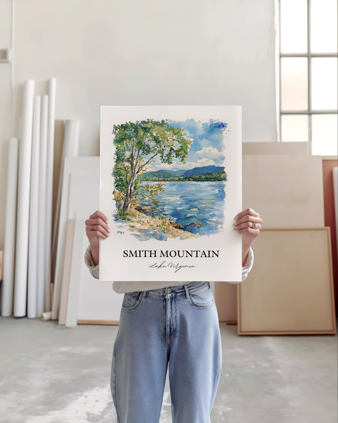 Smith Mountain Lake Art, Roanoke Region Print, Virginia Artwork, Smith Mountain Lake Gift, Travel Print, Travel Poster, Housewarming Gift