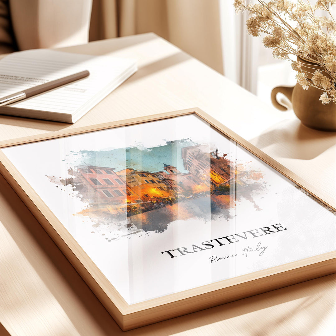 Trastevere, Italy – Watercolor Art Print