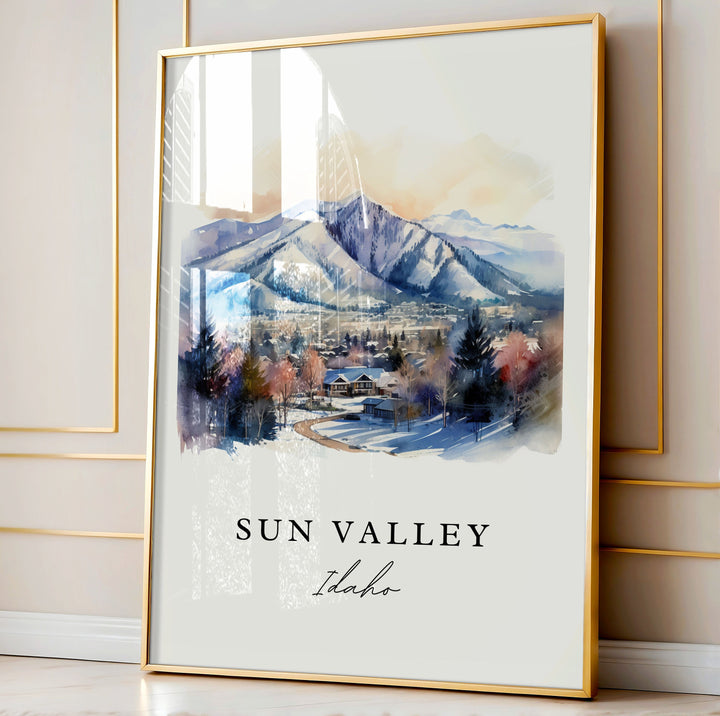 Sun Valley Idaho wall art - Idaho, Sun Valley Ski poster print, Sun Valley ID Wedding gift, Birthday present, Custom Text, Perfect Gift