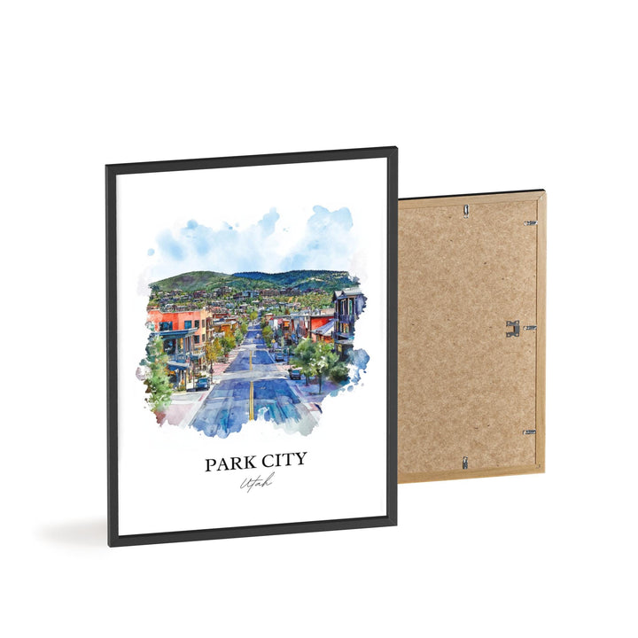 Park City, Utah, USA – Watercolor Art Print
