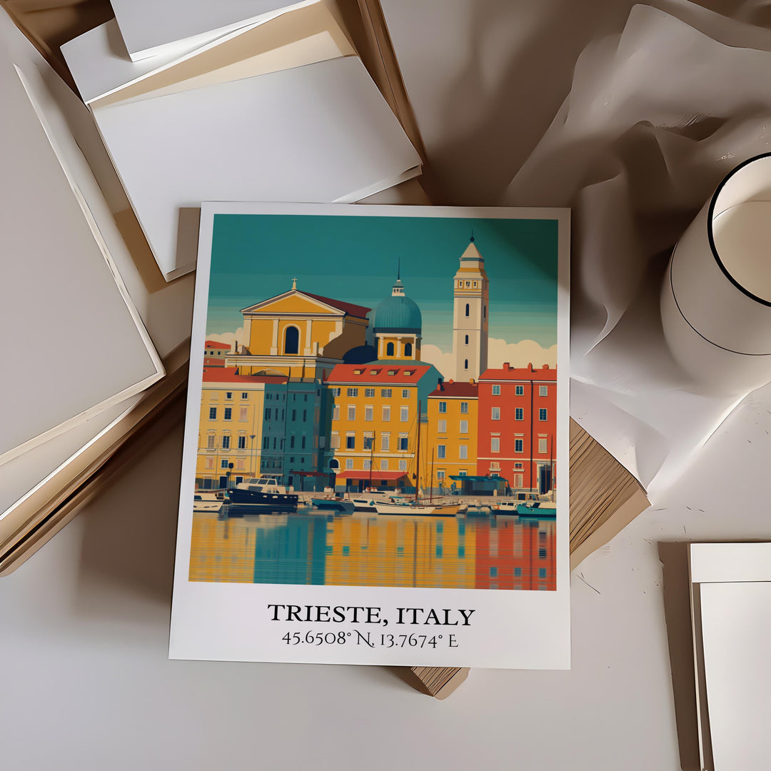 Trieste Italy Art, Trieste Retro Travel Art, Trieste Italy Home Decor, Italy Gift, Italy Travel Art, Travel Prints, Housewarming Gift
