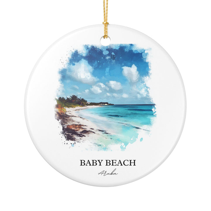 Baby Beach Aruba Ornament: Unique Baby Beach Souvenir, Baby Beach Xmas Decor, and Authentic Baby Beach Aruba Gift