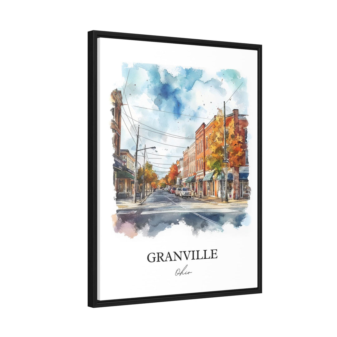 Granville OH Wall Art, Licking County Print, Ohio Watercolor Art, Granville Ohio Gift, Travel Print, Travel Poster, Housewarming Gift