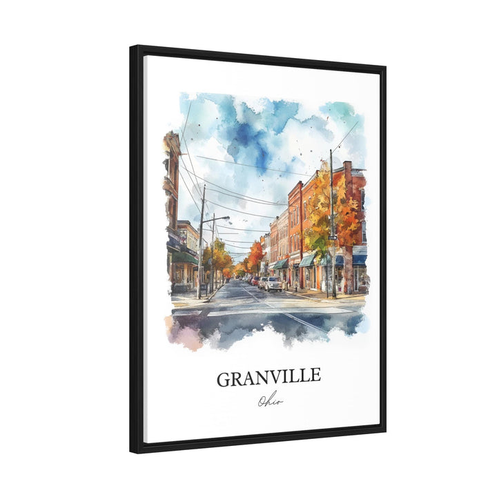 Granville OH Wall Art, Licking County Print, Ohio Watercolor Art, Granville Ohio Gift, Travel Print, Travel Poster, Housewarming Gift