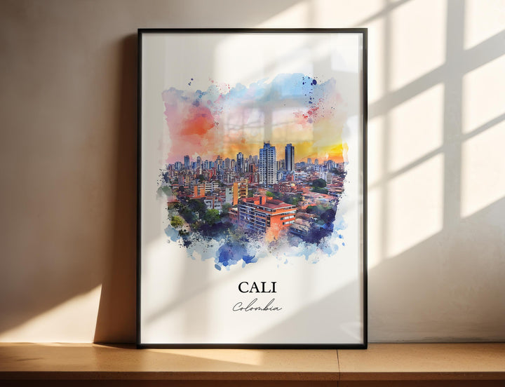 Cali Colombia Wall Art, Bogotá Print, Colombia Watercolor Art, Cali Colombia Gift, Travel Print, Travel Poster, Housewarming Gift