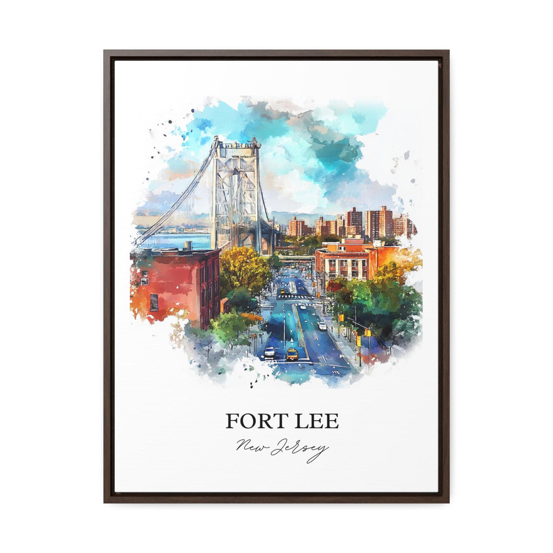 Fort Lee, New Jersey, USA – Watercolor Art Print of GW Bridge