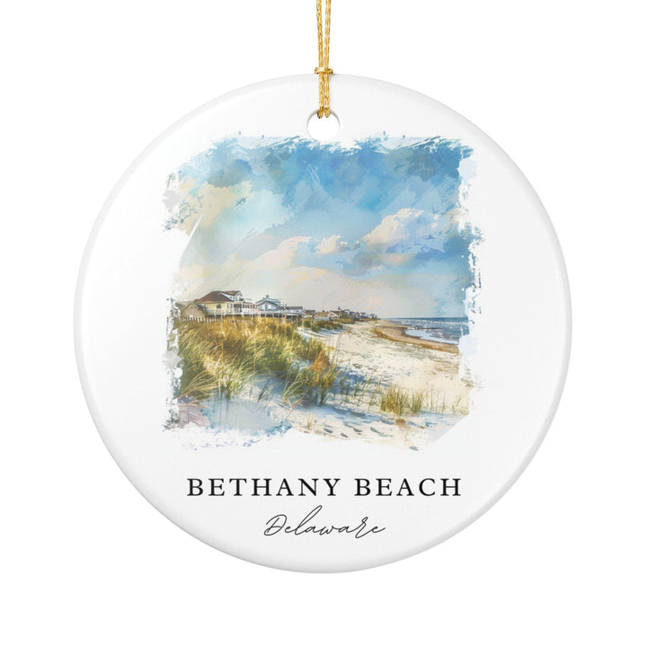 Bethany Beach Ornament: Unique Bethany Beach DE Souvenir, Delaware Xmas Decor, and Authentic Bethany DE Gift