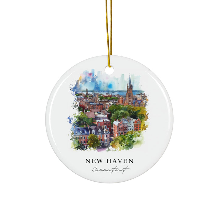 New Haven CT Ornament: Unique New Haven Souvenir, New Haven Xmas Decor, and Authentic New Haven Christmas Gift