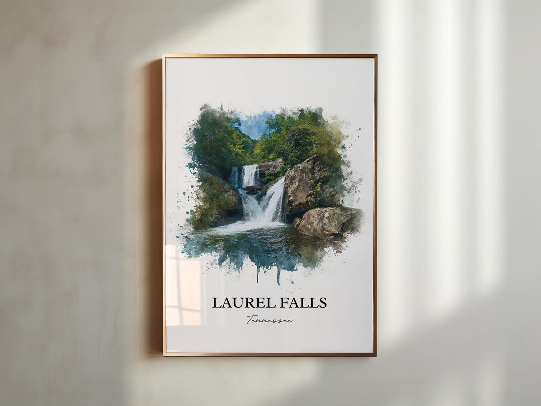 Laurel Falls TN Wall Art, Laurel Falls Print, Tennessee Watercolor Art, Laurel Falls Gift, Travel Print, Travel Poster, Housewarming Gift