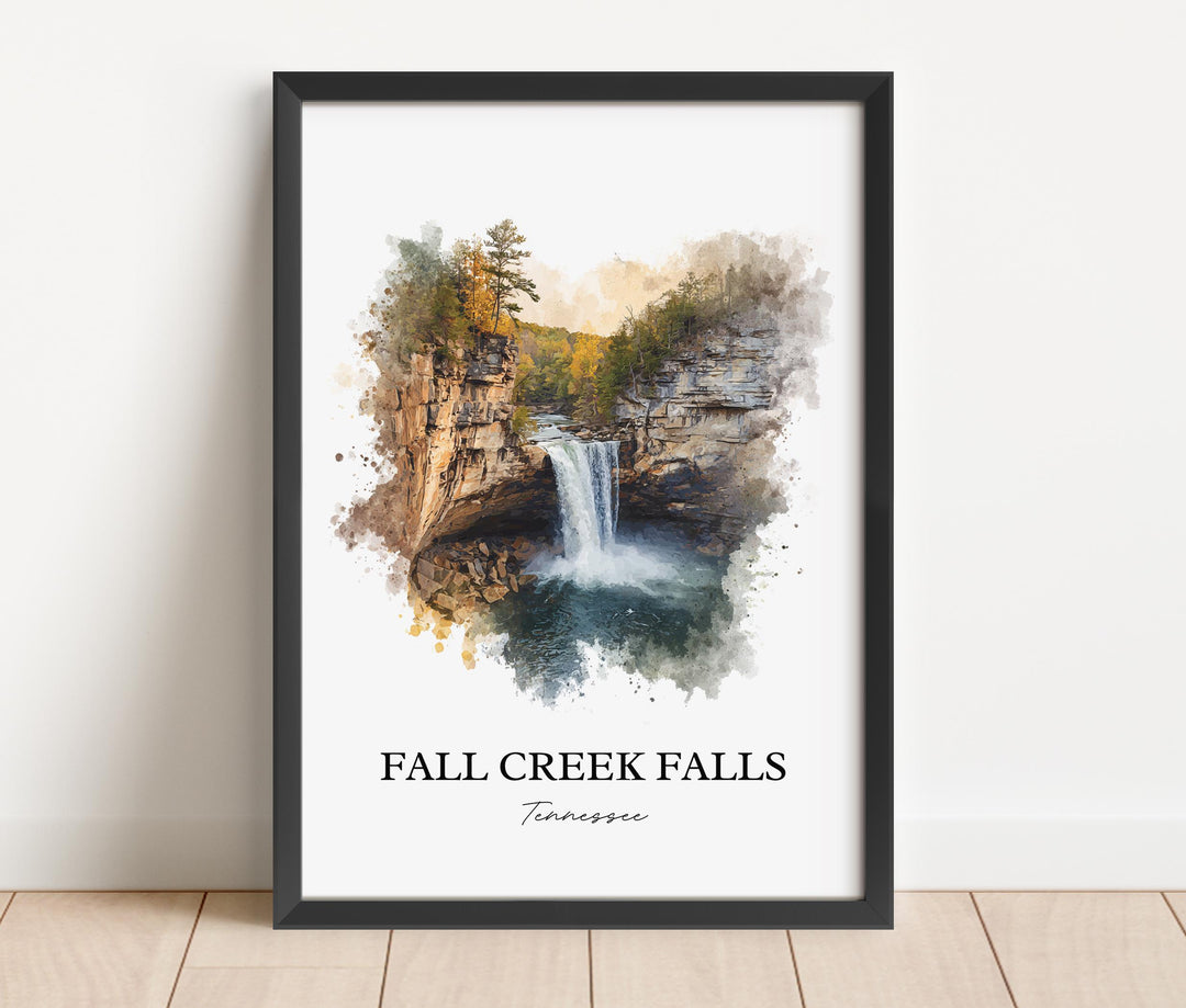 Fall Creek Falls Wall Art, Spencer TN Print, Tennessee Watercolor Art, Fall Creek Falls Gift, Travel Print, Travel Poster, Housewarming Gift