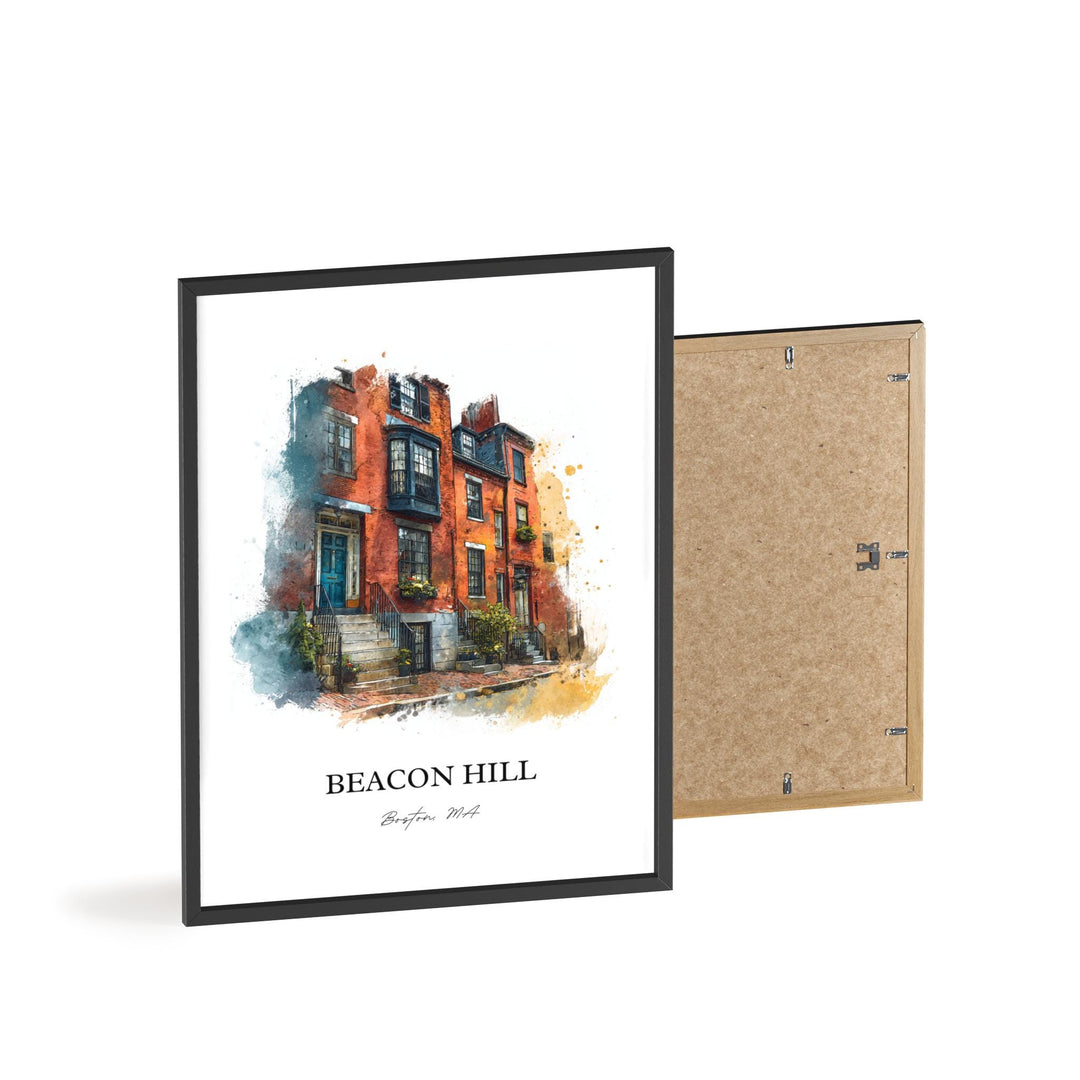 Beacon Hill, Massachusetts – Watercolor Art Print