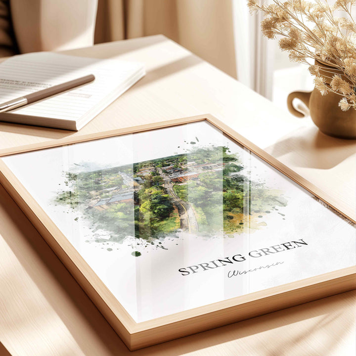 Spring Green, Wisconsin – Watercolor Art Print
