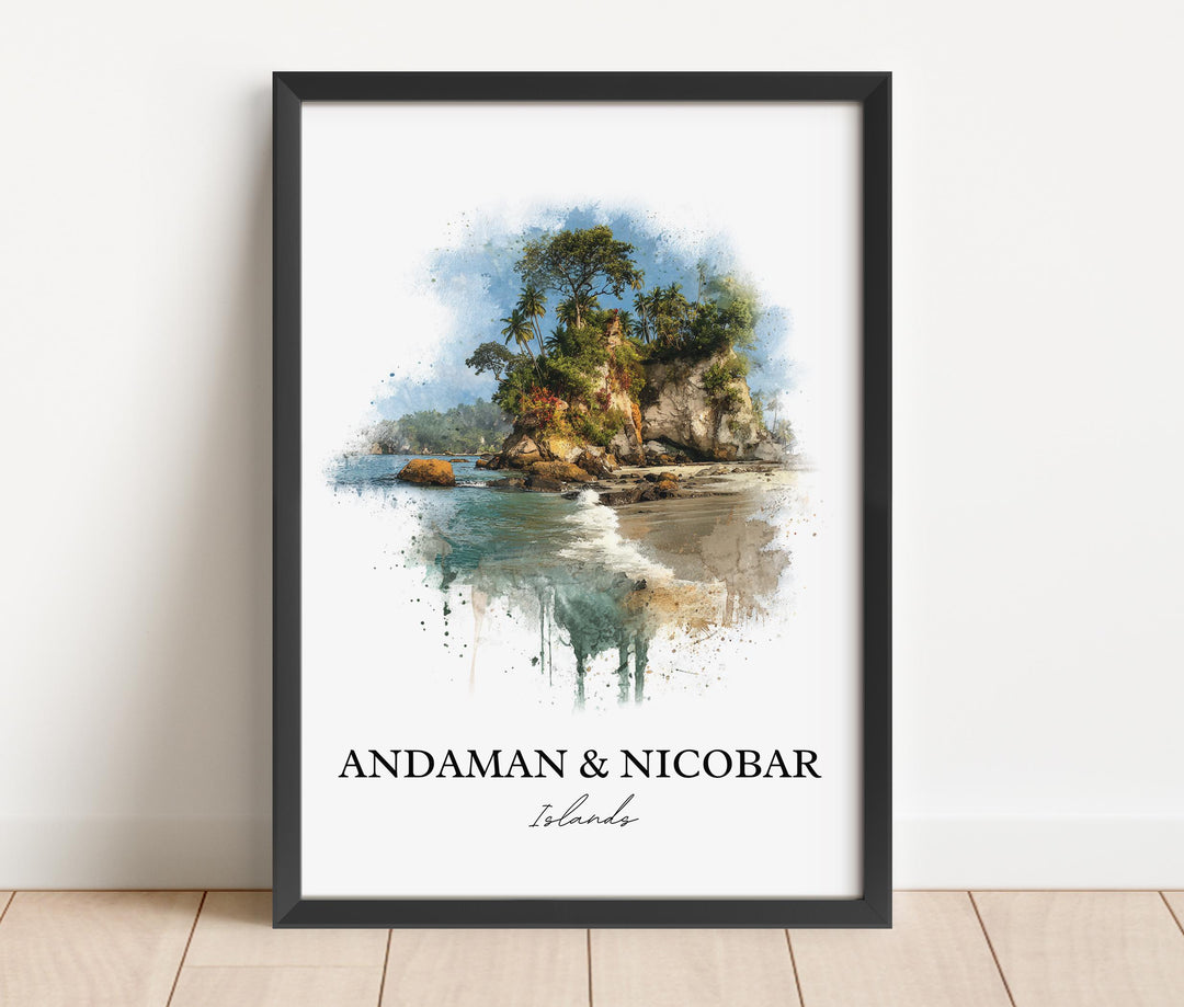 Andaman and Nicobar Islands Art, Andaman Islands Print, India Watercolor Art, Nicobar Gift, Travel Print, Travel Poster, Housewarming Gift