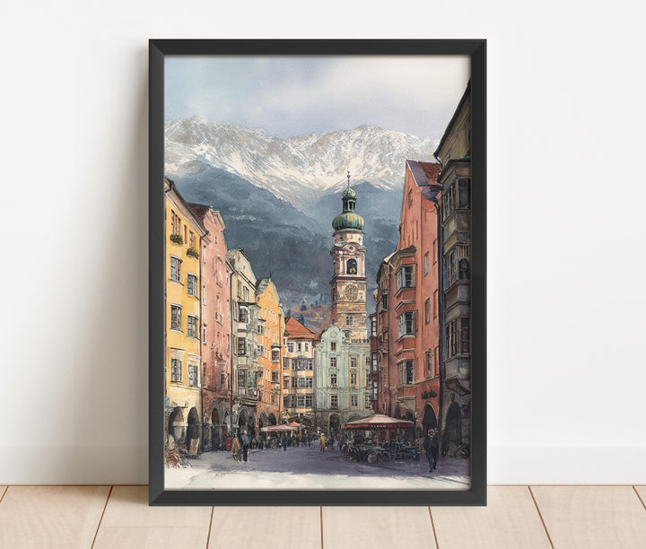 Innsbruck Austria Watercolor Art Innsbruck Travel Print Innsbruck Artwork Innsbruck Austria Decor Austria Wall Art