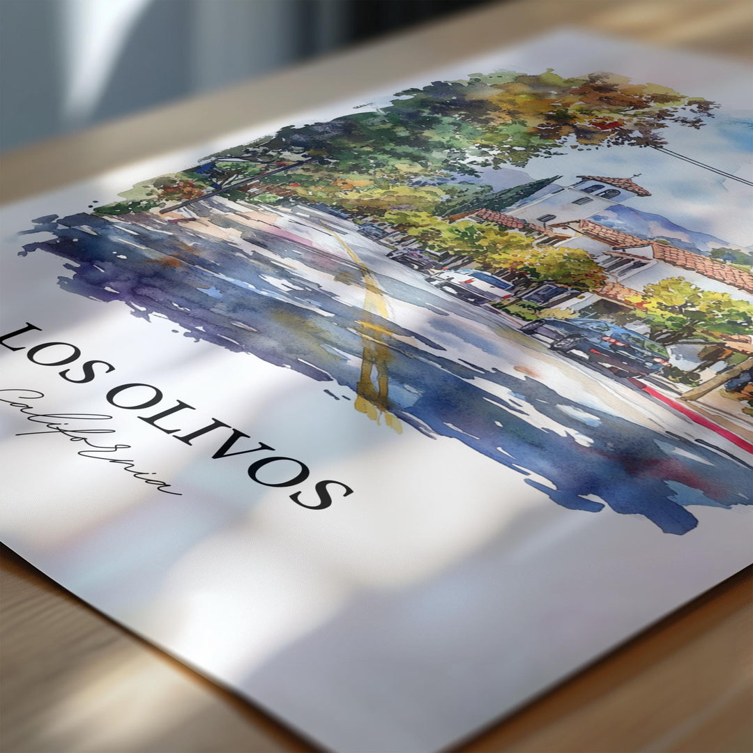 Los Olivos CA Wall Art, Santa Barbara Print, Santa Ynez Valley, Los Olivos California Gift, Travel Print, Travel Poster, Housewarming Gift