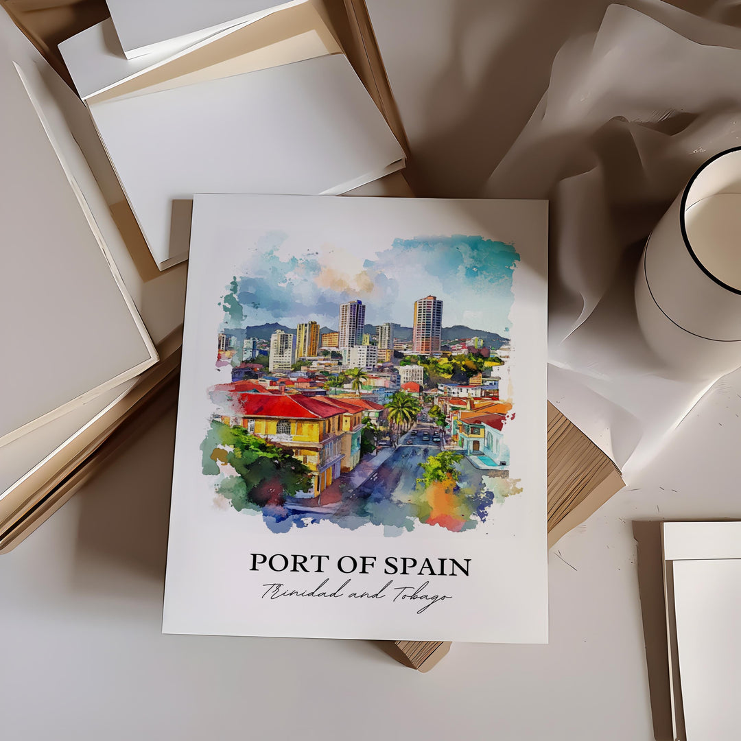Port of Spain, Trinidad and Tobago – Watercolor Art Print