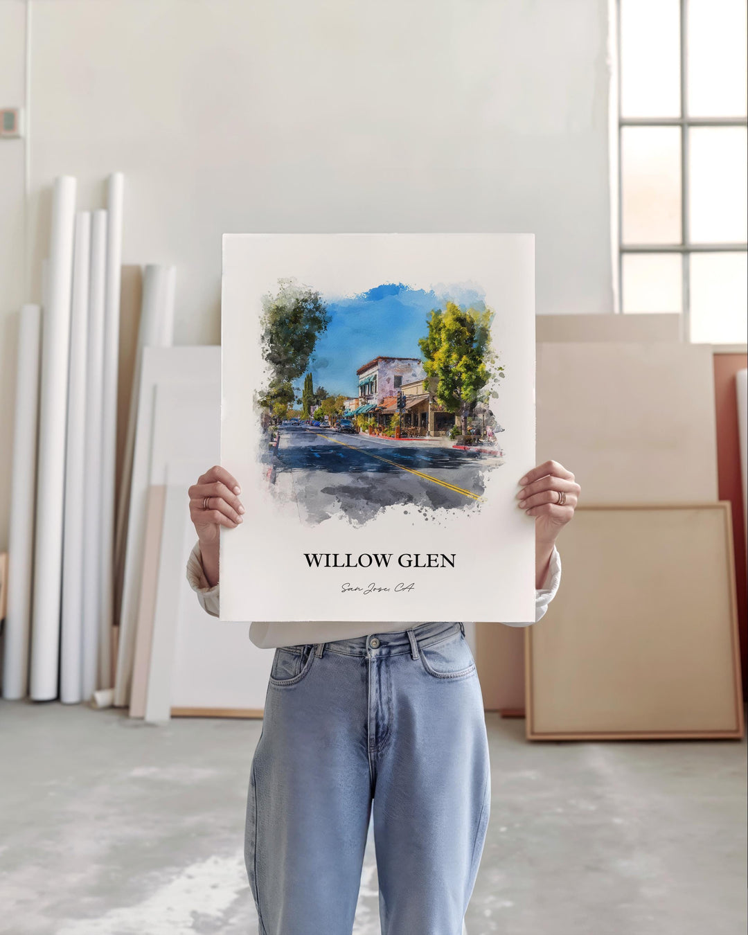 Willow Glen, California – Watercolor Art Print