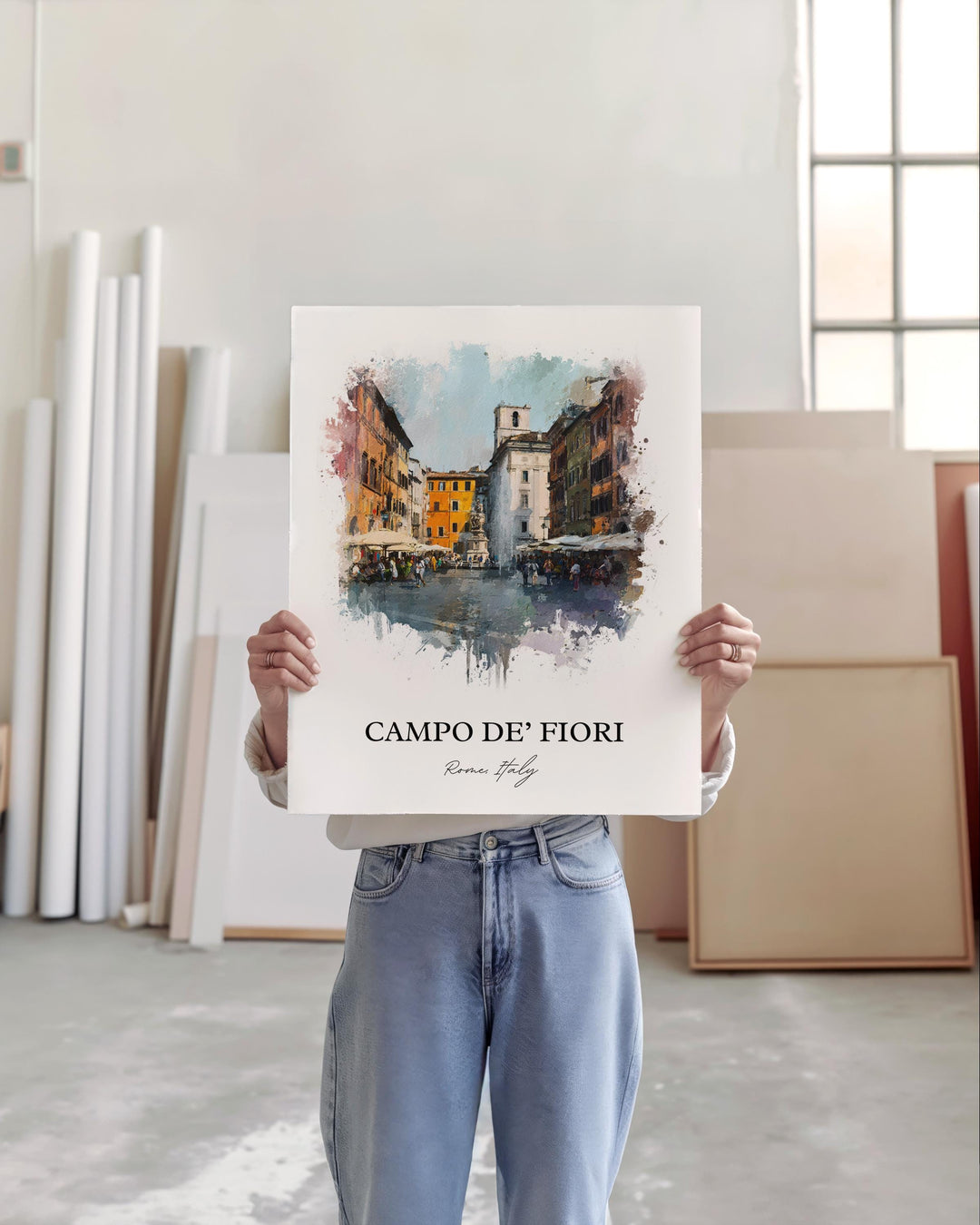 Campo de' Fiori, Italy – Watercolor Art Print