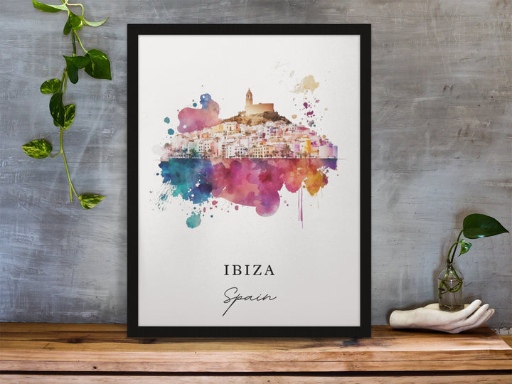 Ibiza Spain wall art - Spain, Ibiza poster, Ibiza Wedding gift, Ibiza Spain Birthday present, Custom Text, Personalised Gift