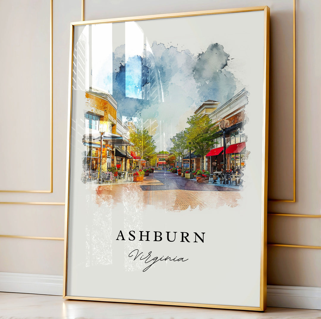 Ashburn VA wall art - Virginia, Ashburn print, Ashburn Virginia Wedding gift, Birthday present, Custom Text, Perfect Gift