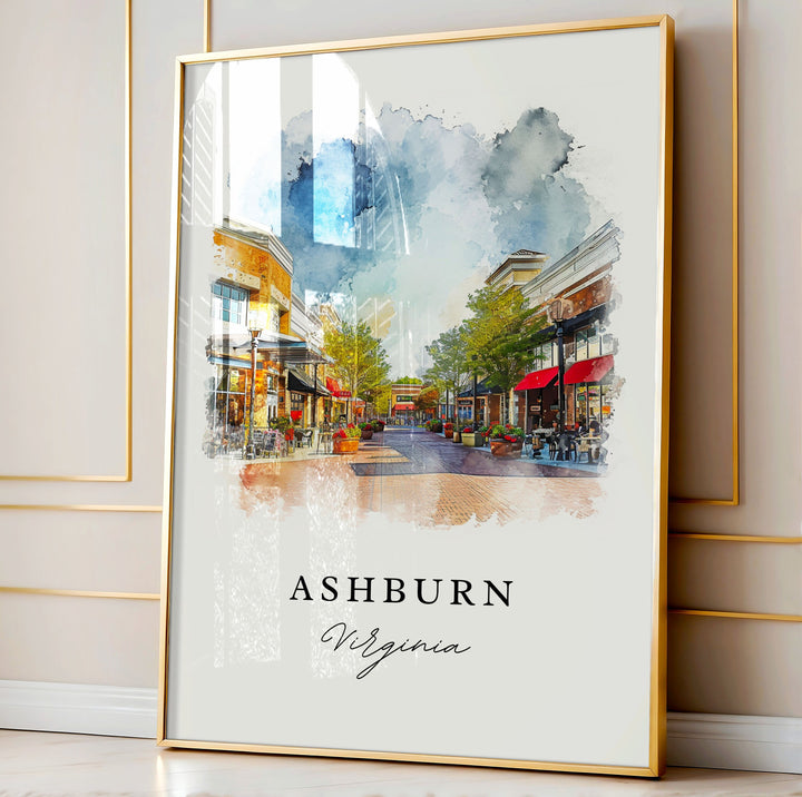 Ashburn VA wall art - Virginia, Ashburn print, Ashburn Virginia Wedding gift, Birthday present, Custom Text, Perfect Gift
