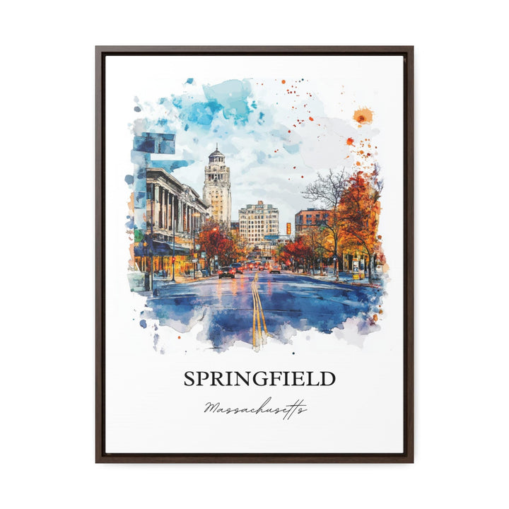 Springfield MA Wall Art, Connecticut River Print, MA Watercolor Art, Springfield MA Gift, Travel Print, Travel Poster, Housewarming Gift