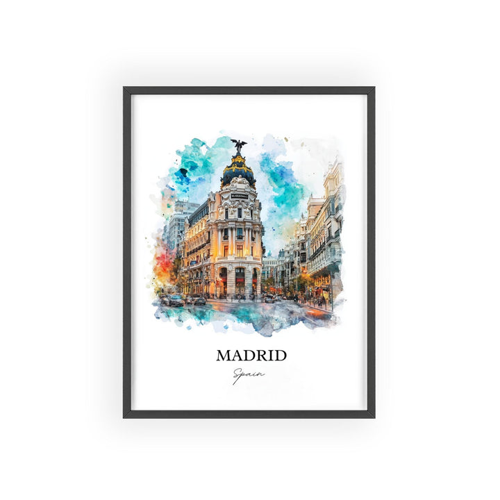 Madrid Wall Art, Puerta del Sol Madrid Print, Madrid Watercolor Art, Madrid Spain Gift, Travel Print, Travel Poster, Housewarming Gift