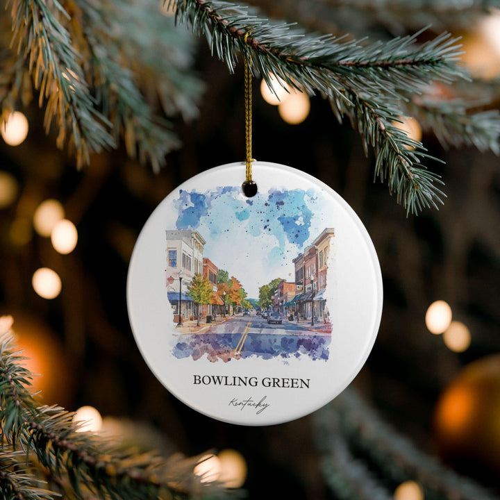 Bowling Green KY Ornament: Unique Bowling Green KY Souvenir, Kentucky Xmas Decor, and Authentic Kentucky Gift
