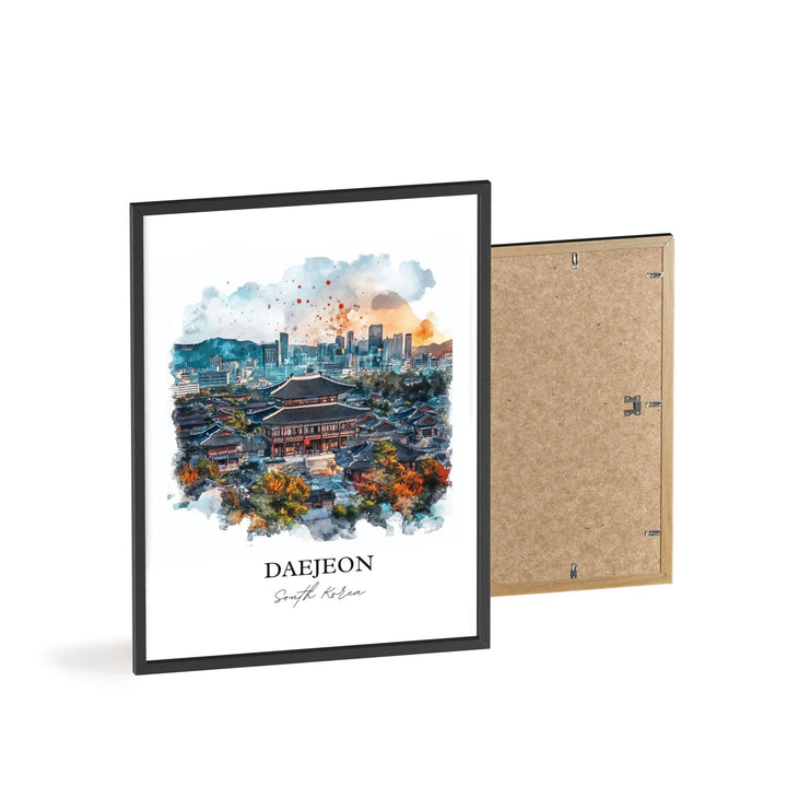 Daejeon Wall Art, Sobaek Mountains Print, South Korea Watercolor Art, Daejeon Gift, Travel Print, Travel Poster, Housewarming Gift