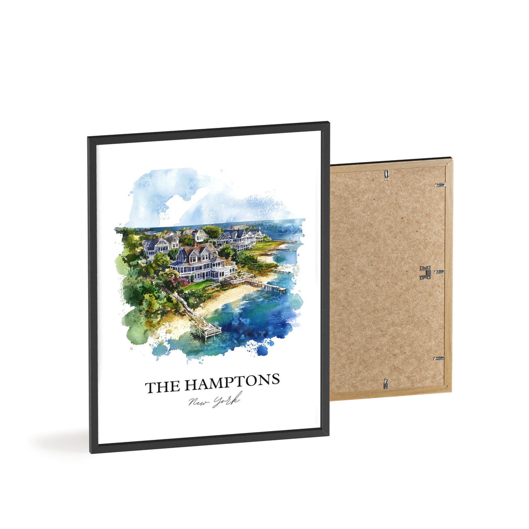 The Hamptons Wall Art, Montauk Print, Hamptons Watercolor Art, The Hamptons NY Gift, Travel Print, Travel Poster, Housewarming Gift