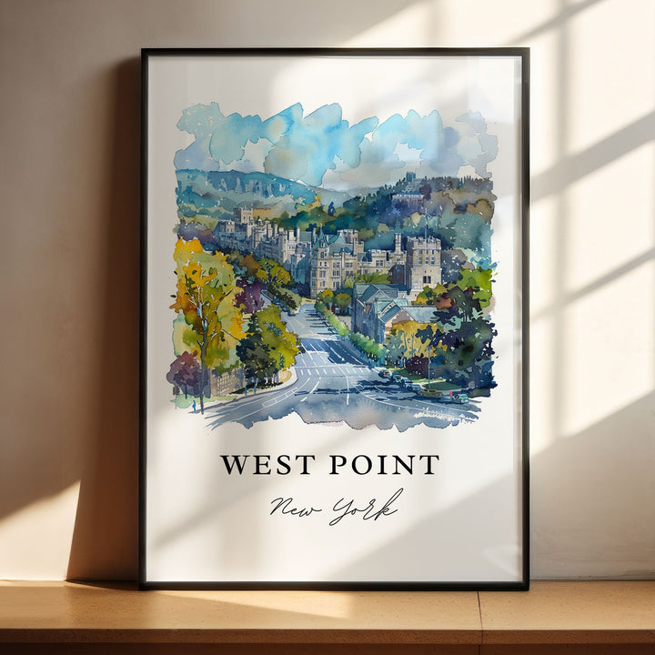 West Point NY Art, West Point Print, West Point Watercolor Art, West Point New York Gift,