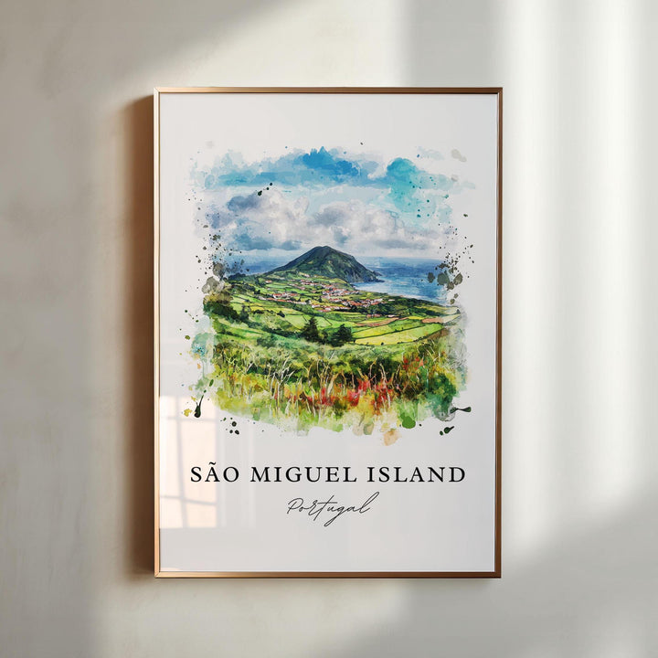 São Miguel Island, Portugal – Watercolor Art Print
