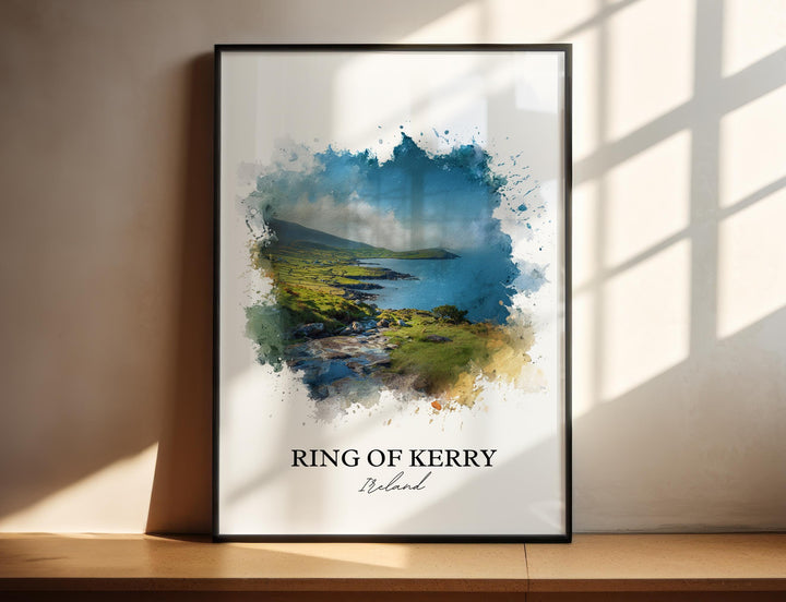 Ring of Kerry Wall Art, Ireland Print, Ireland Watercolor Art, Ireland Gift, Ring of Kerry Travel Print, Travel Poster, Housewarming Gift