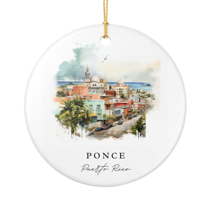 Ponce Puerto Rico Ornament: Unique Ponce Souvenir, Ponce Xmas Decor, and Authentic Puerto Rico Gift