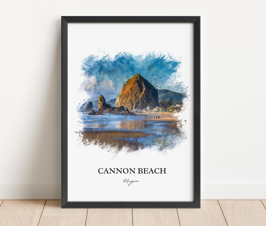 Cannon Beach, Oregon – Watercolor Art Print