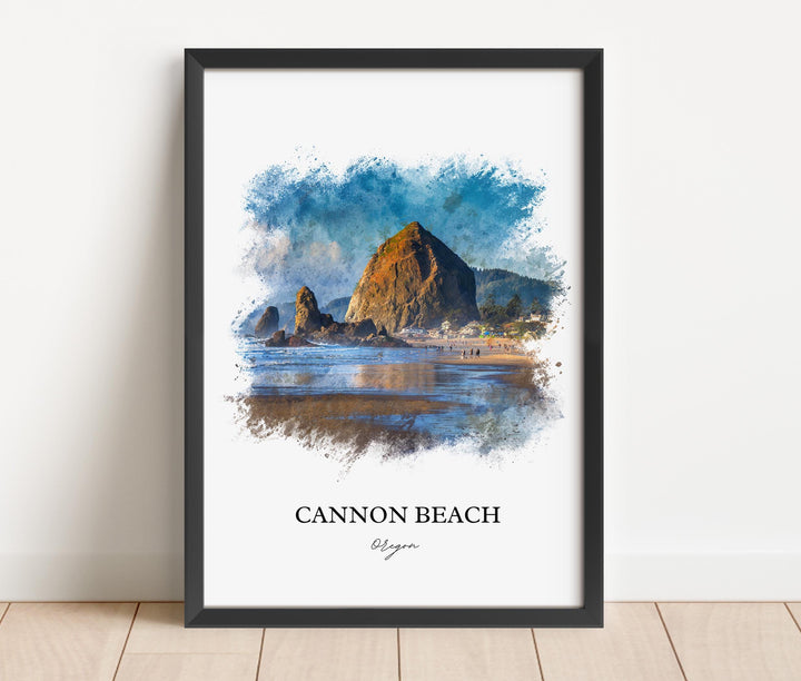 Cannon Beach, Oregon – Watercolor Art Print