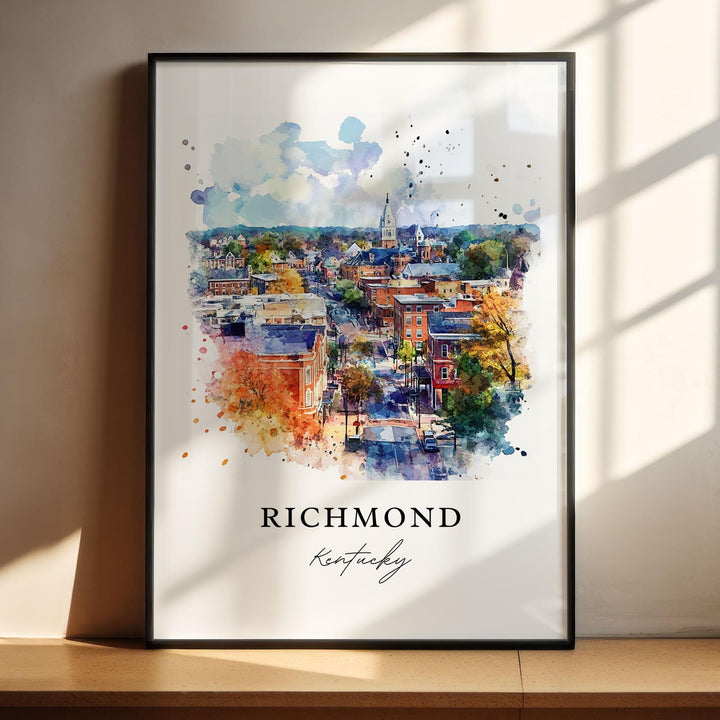 Richmond KY Wall Art, Richmond Print, Richmond Kentucky Watercolor, Madison County KY Gift,