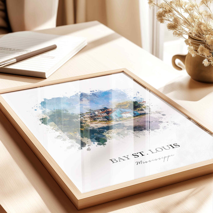 Bay St. Louis, Mississippi – Watercolor Art Print