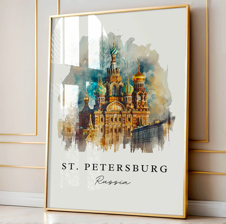 St. Petersburg Russia art - Russia, St. Petersburg print, St. Petersburg Russia gift, Birthday present, Custom Text, Perfect Gift