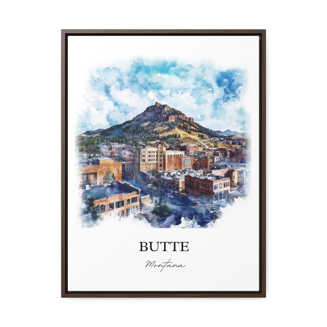 Butte MT Wall Art, Silver Bow County Print, Montana Watercolor Art, Butte Montana Gift, Travel Print, Travel Poster, Housewarming Gift