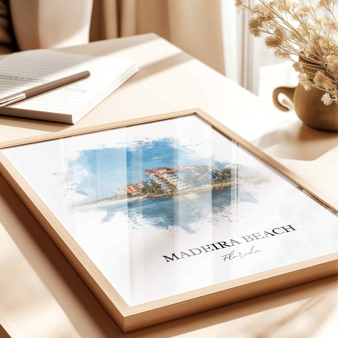 Madeira Beach, Florida – Watercolor Art Print