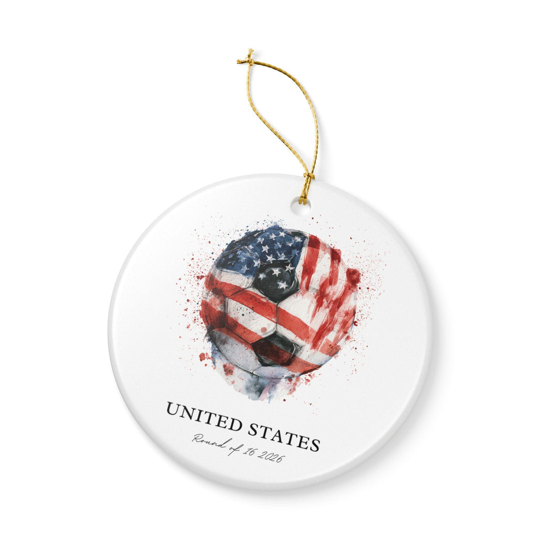 USA Soccer Ornament 2026 | Round of 16 Football Fan Keepsake, USA Christmas Ornament