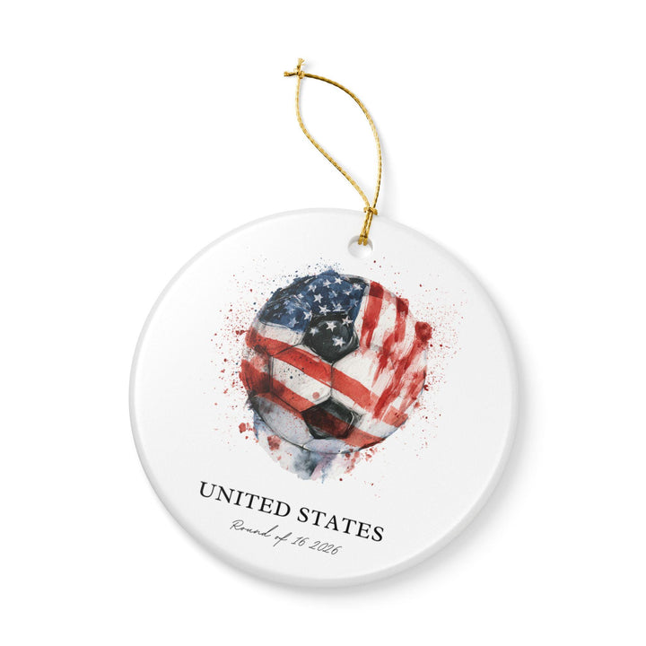 USA Soccer Ornament 2026 | Round of 16 Football Fan Keepsake, USA Christmas Ornament