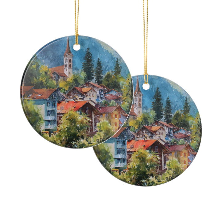 Interlaken Switzerland Ornament: Unique Interlaken Souvenir, Interlaken Xmas Decor, and Authentic Interlaken Gift