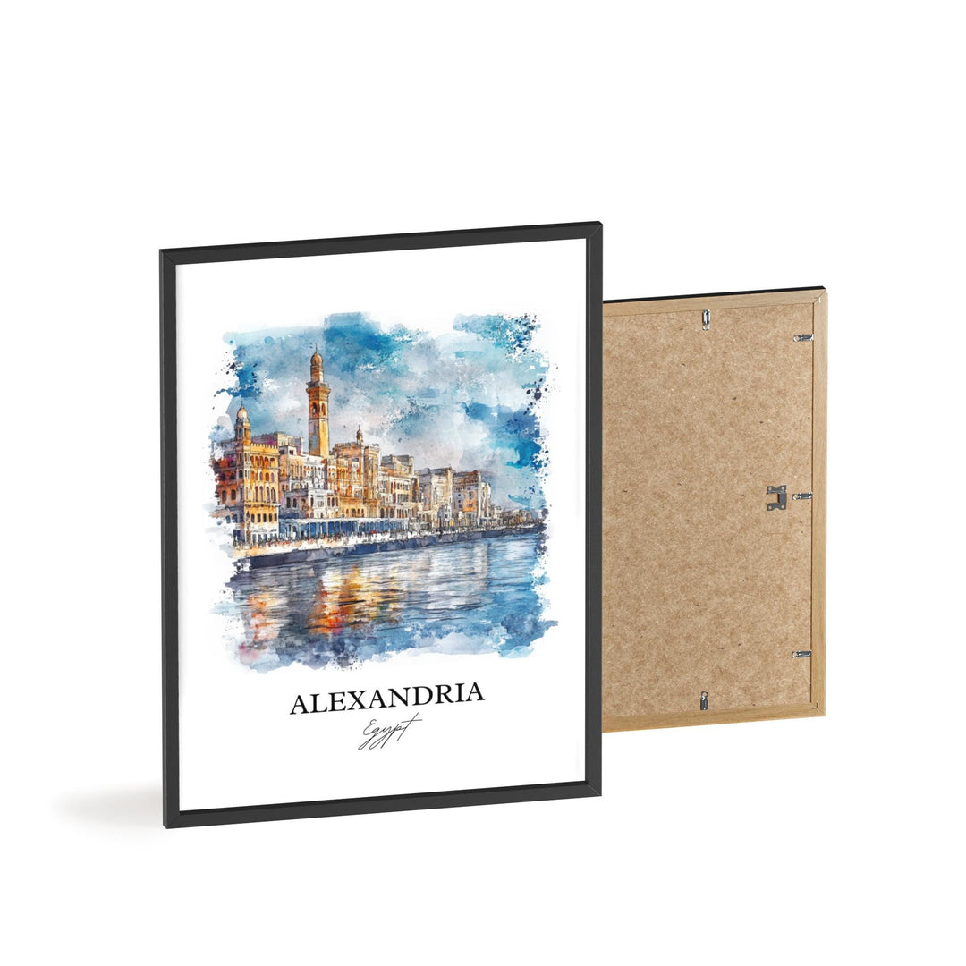 Alexandria Egypt Wall Art, Alexandria Egypt Print, Egypt Watercolor Arr, Alexandria Gift, Travel Print, Travel Poster, Housewarming Gift