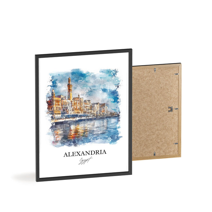 Alexandria Egypt Wall Art, Alexandria Egypt Print, Egypt Watercolor Arr, Alexandria Gift, Travel Print, Travel Poster, Housewarming Gift