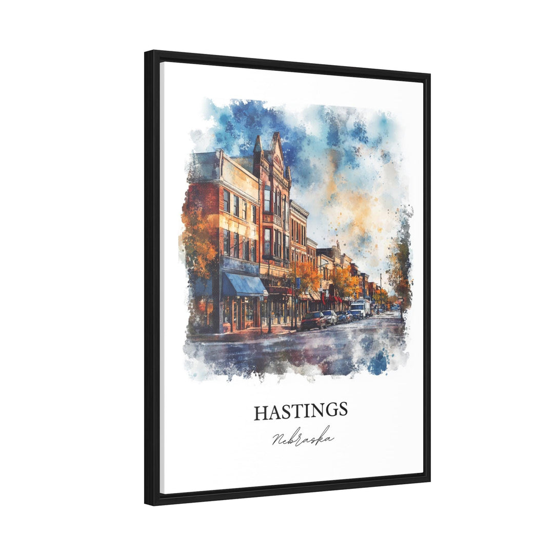 Hastings NE Wall Art, Adams County Print, Nebraska Watercolor Art, Hastings Nebraska Gift, Travel Print, Travel Poster, Housewarming Gift
